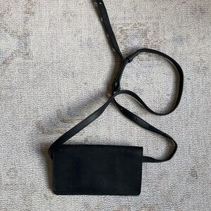 Able Black Leather Crossbody Bag